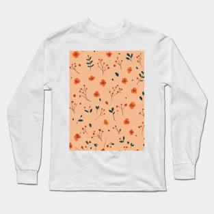 Floral Pattern Minimalistic: Geometric Blossom Essence Long Sleeve T-Shirt